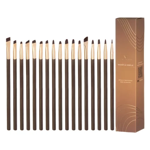 Zestaw 17 precyzyjnych pędzli do makijażu Sharp&Simple | Manybrushes