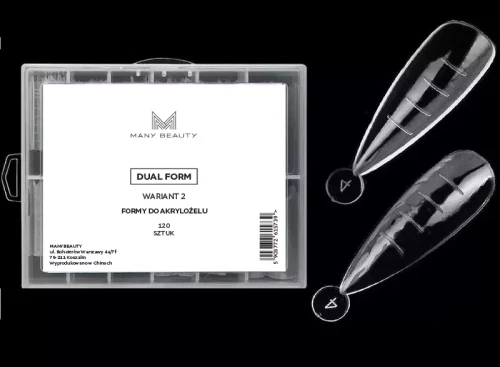 Formy do akrylożelu | przedłużania | dual form | 120 sztuk | 12 rozmiarów