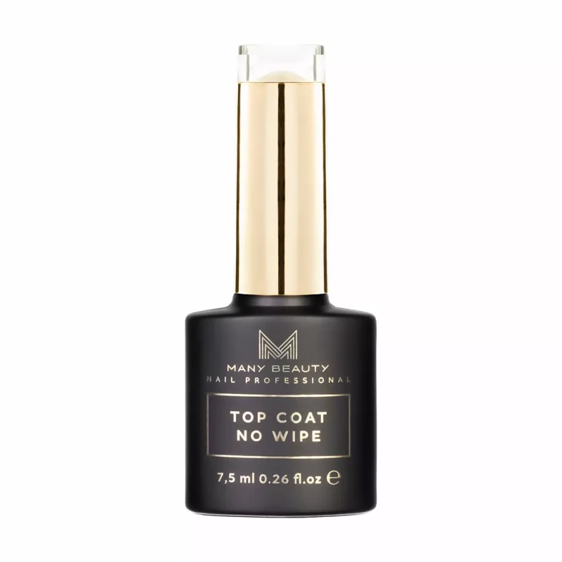 Top do lakierów hybrydowych bez przemywania | TOP COAT NO WIPE UV LED | 7,5 ml, butelka