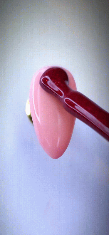 Błyszczący czerwony lakier hybrydowy | 905 sparkling cranberry | HYBRID COLOR | UV