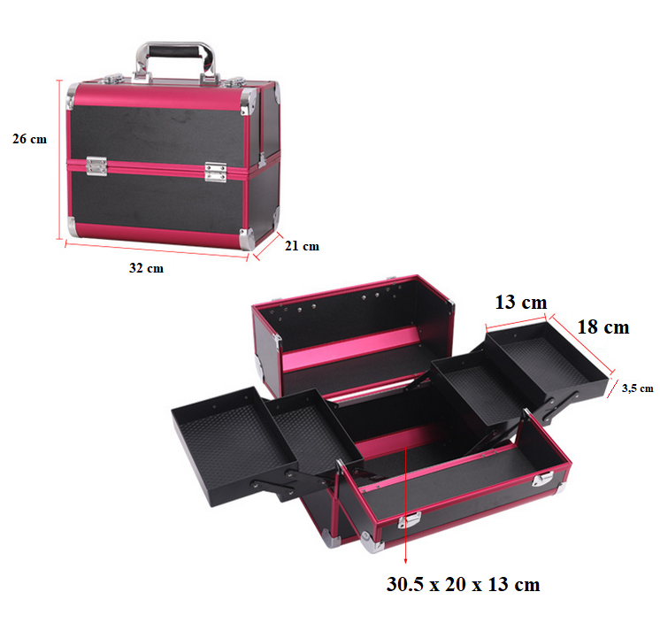 Kuferek kosmetyczny | manicure | mobilny, wymiary