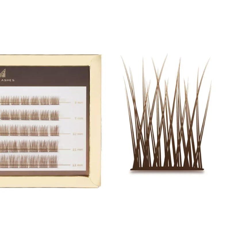 Brązowe kępki rzęs- V-Lashes DIVINE Chocolate