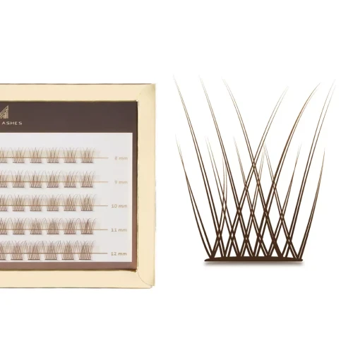 Brązowe kępki rzęs- V-Lashes Intense Chocolate | Mini Box 