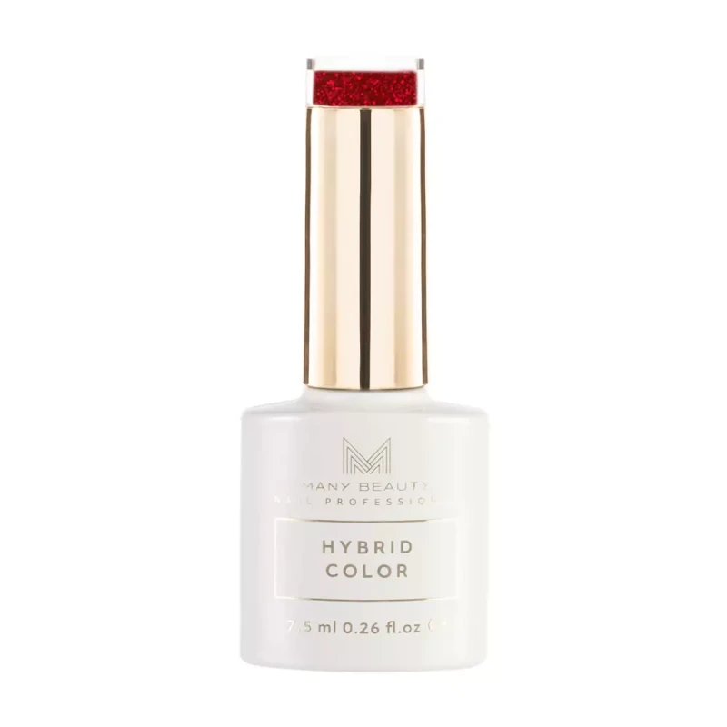 Błyszczący czerwony lakier hybrydowy | 905 sparkling cranberry | HYBRID COLOR | UV, butelka