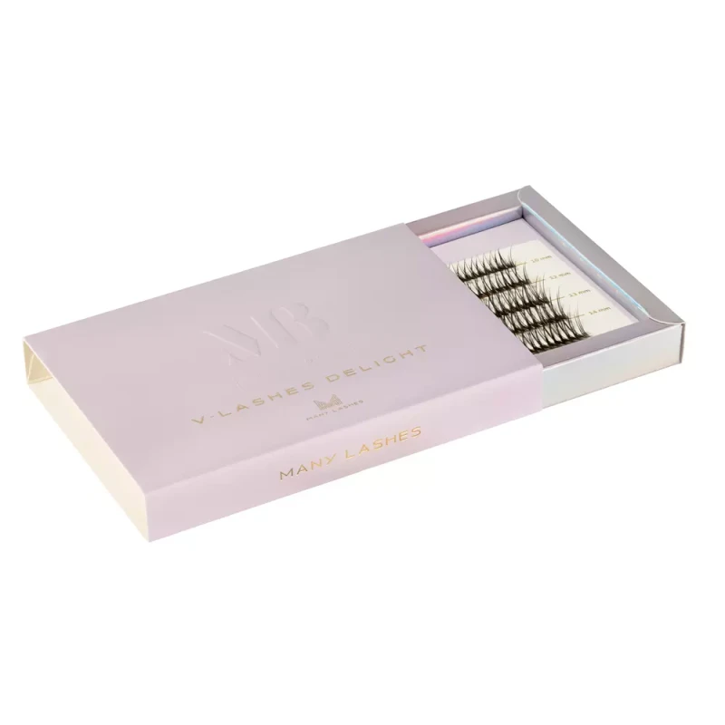 Mini Box V-lashes Delight | Zestaw 5 rzędów kępek rzęs do makijażu |