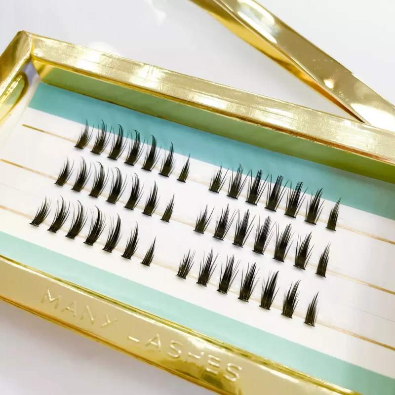 Full Set Lashes No. 4 | Kępki rzęs ManyLashes | C - CC, zbliżenie na kępki