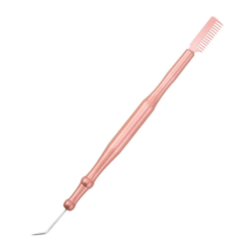 Metalowa sonda z grzebieniem rozdzielającym do liftingu | rose gold