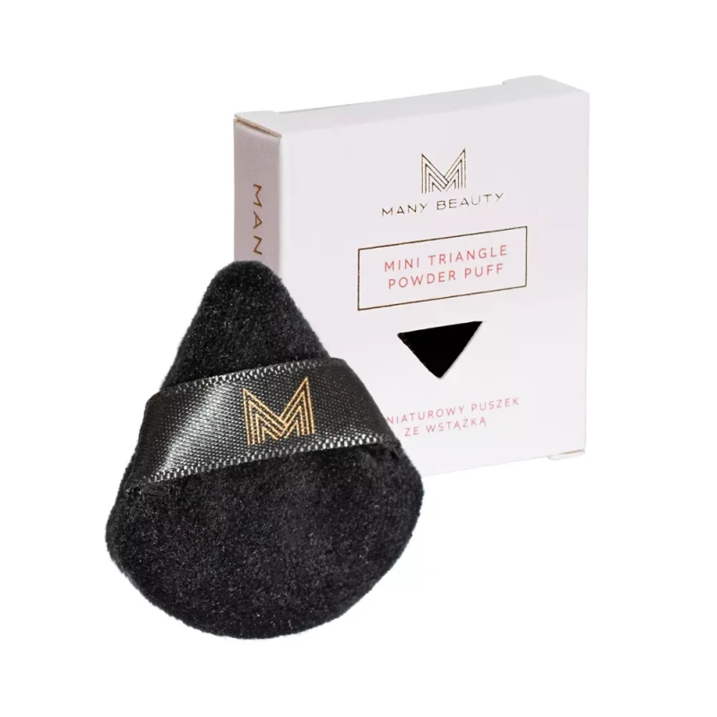 Mini Triangle Powder Puff | miniaturowy puszek ze wstążką, opakowanie