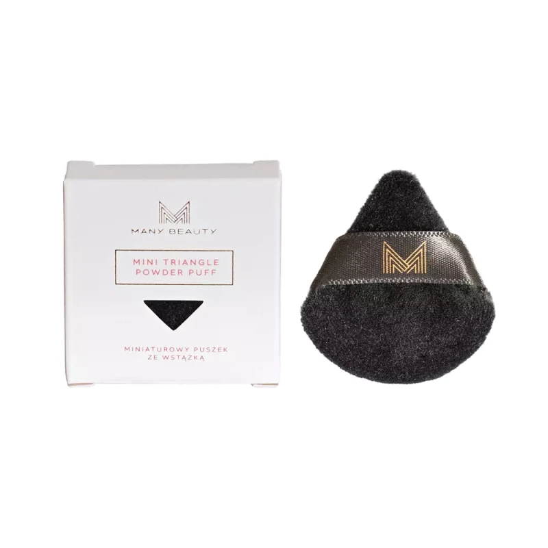 Mini Triangle Powder Puff | miniaturowy puszek ze wstążką, opakowanie