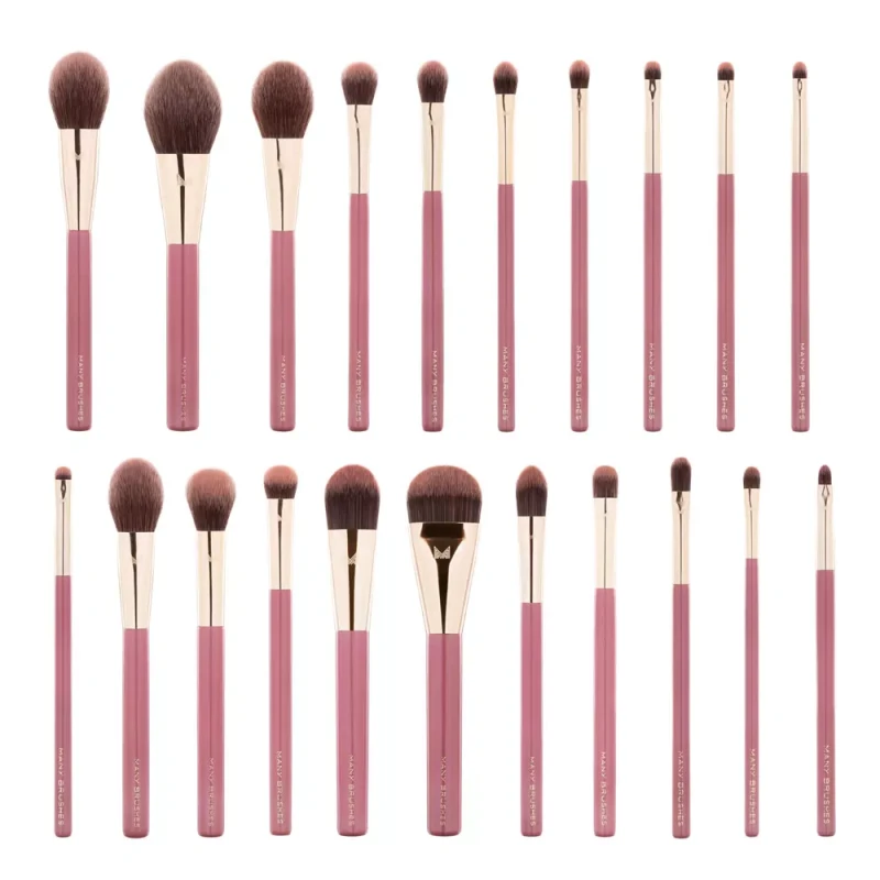 Many Brushes Raspberry | Zestaw 21 profesjonalnych wegańskich pędzli do makijażu