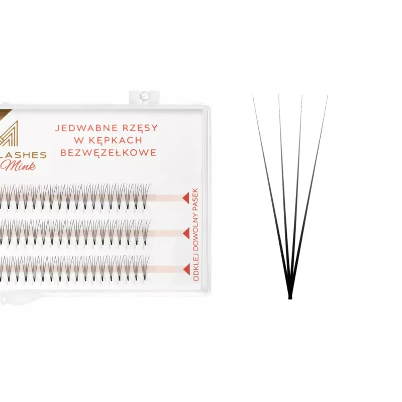 4D | Rzęsy objętościowe - 105 kępek STRAIGHT | Mat Mink