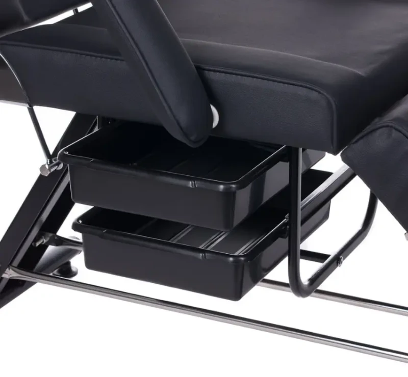 Łóżko kosmetyczne | fotel pedicure z kuwetami_czarne