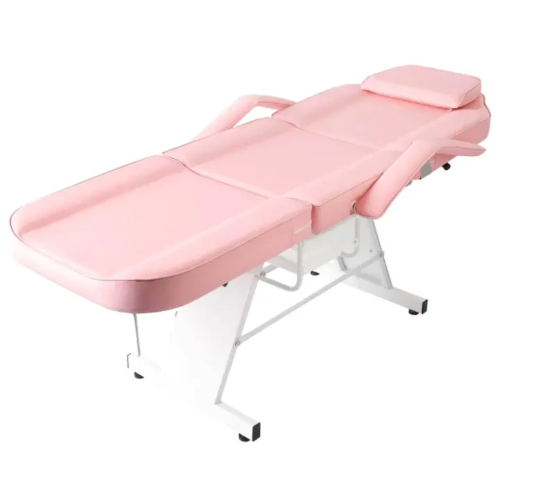 Łóżko kosmetyczne | fotel pedicure z kuwetami _różowe