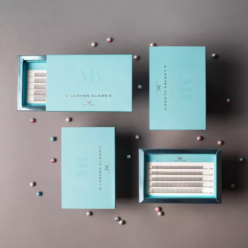 Mini Box A-lashes Classic | mix 1 | Zestaw kępek rzęs do makijażu 9-15 mm, zdjęcie stylizowane