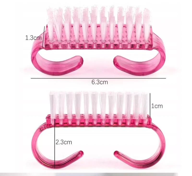 Mini szczoteczka do paznokci | manicure | transparentny róż, wymiary