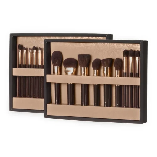 Many Brushes Chocolate | Zestaw 26 profesjonalnych pędzli do makijażu | naturalne włosie | akrylowa rączka