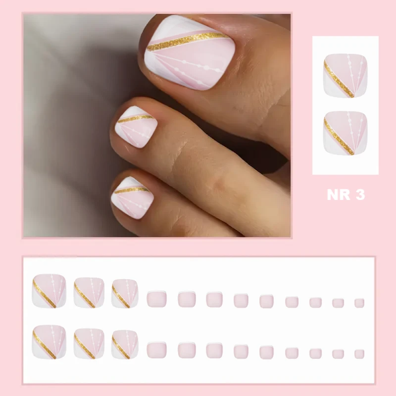 Press on Nails | gotowe wzory | paznokcie samoprzylepne | pedicure_3