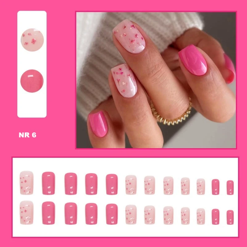 Press On Nails – Paznokcie samoprzylepne z gotowym wzorem | kształt długi kwadrat_6