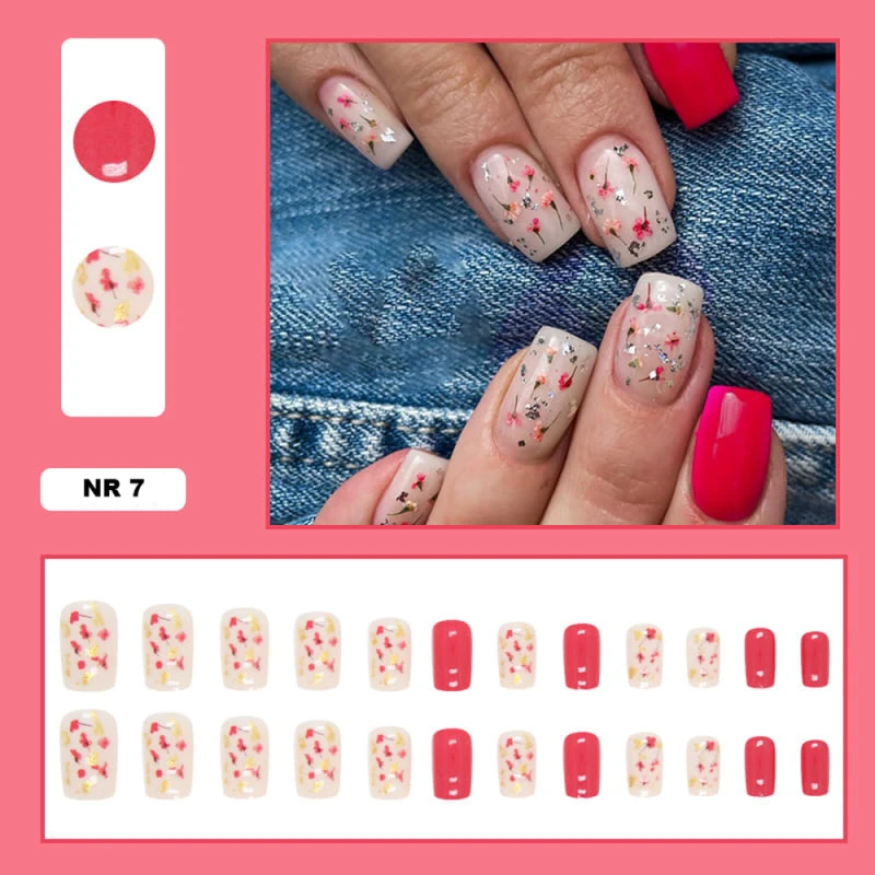 Press On Nails – Paznokcie samoprzylepne z gotowym wzorem | kształt długi kwadrat_7