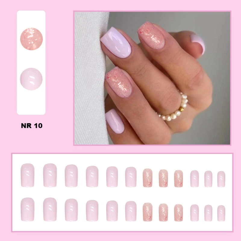 Press On Nails – Paznokcie samoprzylepne z gotowym wzorem | kształt długi kwadrat_10