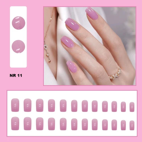 Press On Nails – Paznokcie samoprzylepne z gotowym wzorem | kształt długi kwadrat