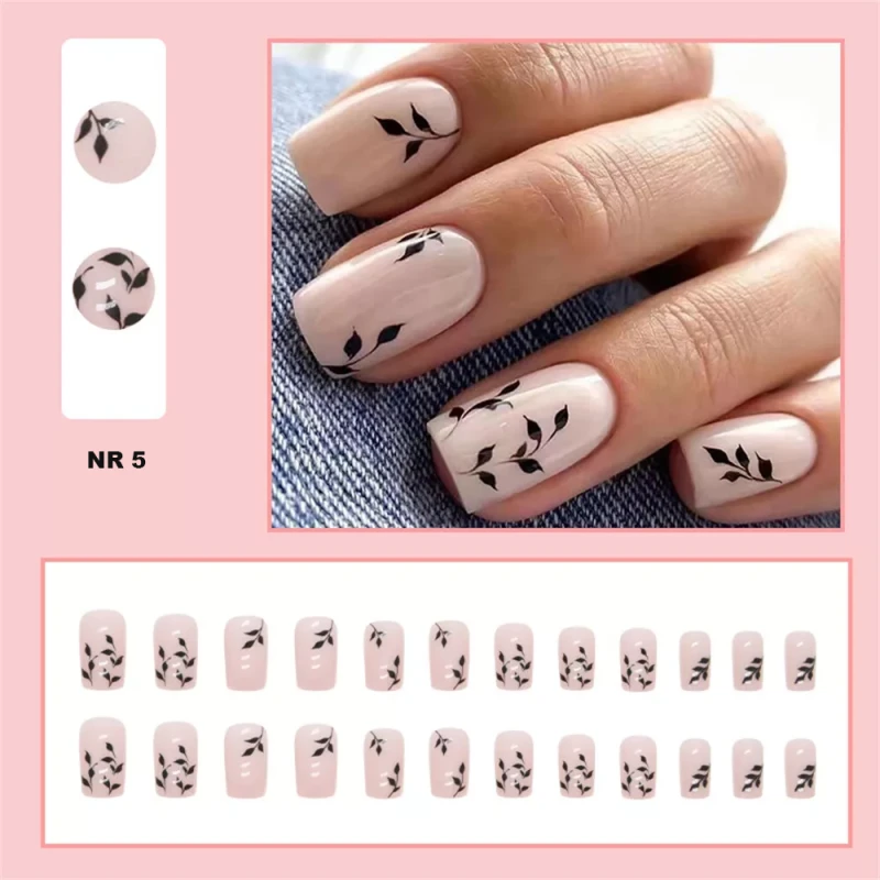 Press On Nails – Paznokcie samoprzylepne z gotowym wzorem | kształt długi kwadrat_5