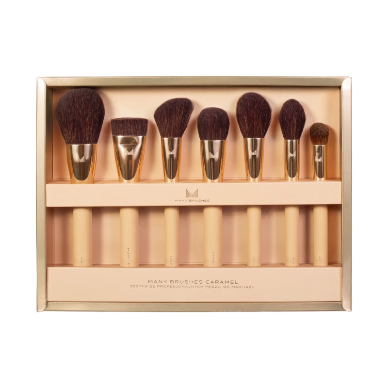 Many Brushes Caramel | Zestaw 22 profesjonalnych pędzli do makijażu