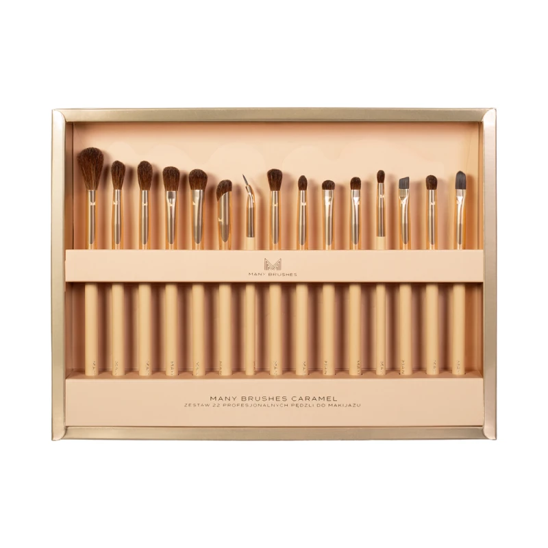 Many Brushes Caramel | Zestaw 22 profesjonalnych pędzli do makijażu