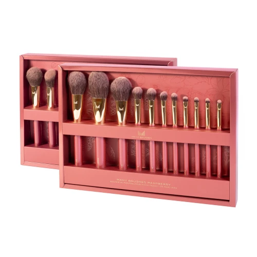  Many Brushes Raspberry | Zestaw 21 profesjonalnych wegańskich pędzli do makijażu