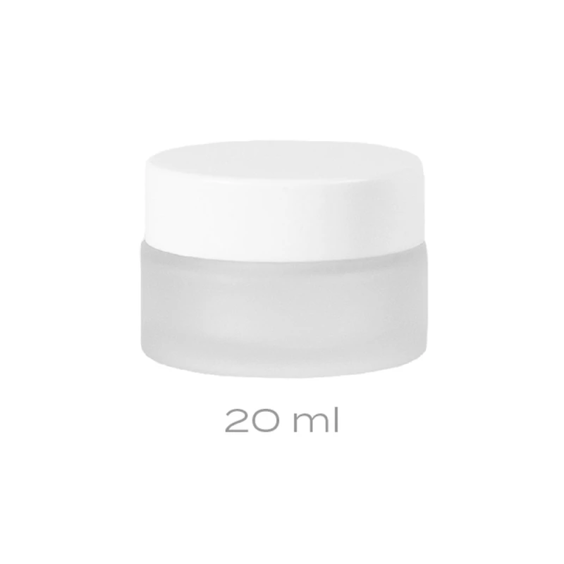 Szroniony szklany słoiczek kosmetyczny na maski i kremy_20ml_biały
