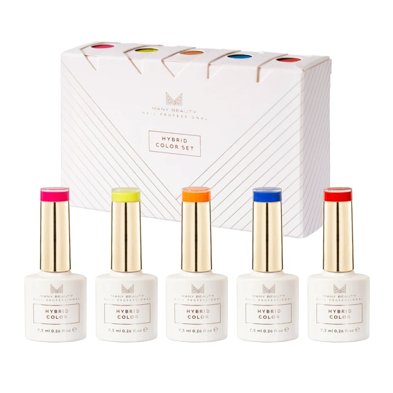 Zestaw lakierów hybrydowych Neon Energy – 5 intensywnych kolorów