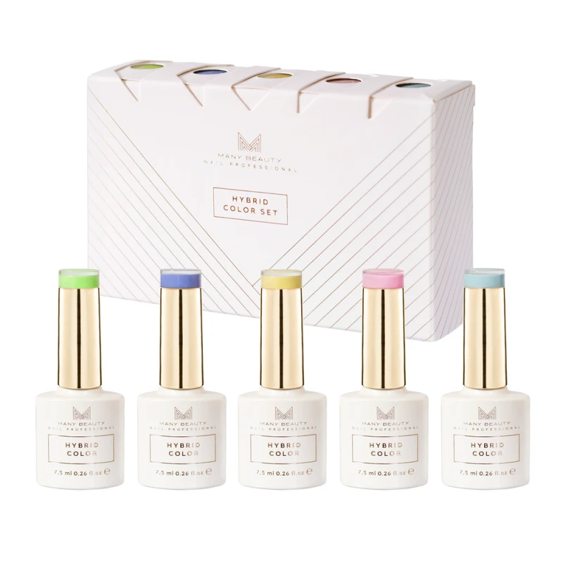 Zestaw lakierów hybrydowych Pastel Candy – 5 delikatnych pastelowych kolorów