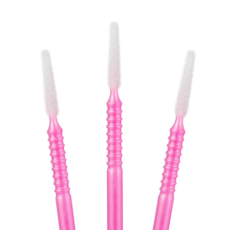 Microbrush | mikroaplikatory do rzęs z długą główką | 100 sztuk_różowe