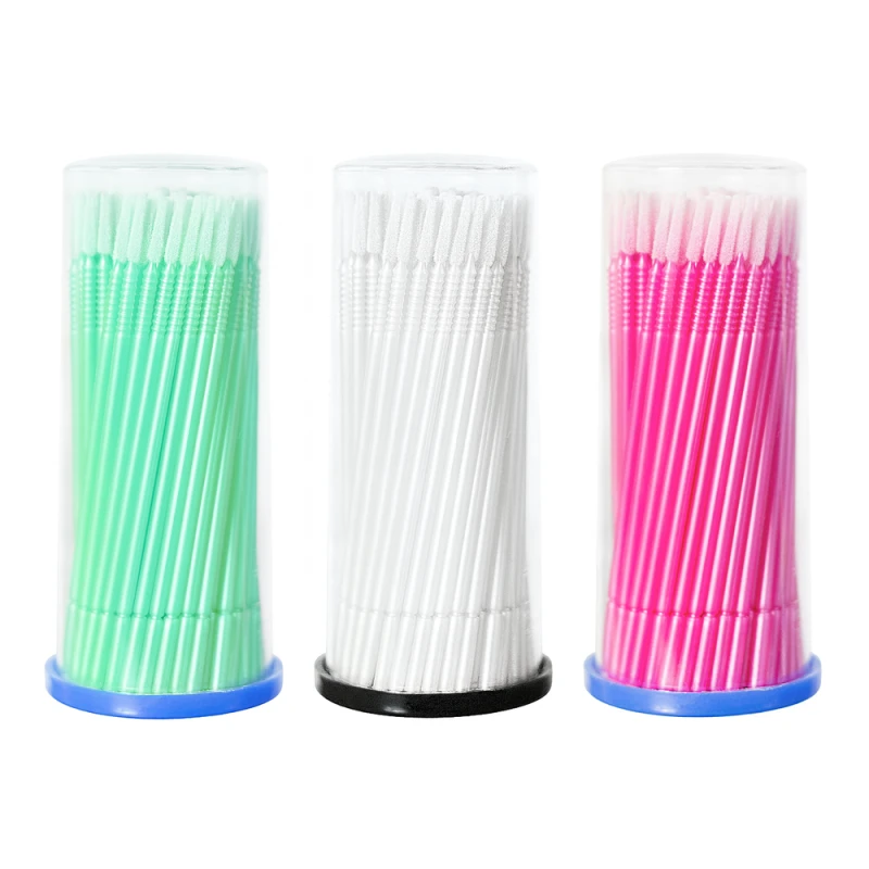 Microbrush | mikroaplikatory do rzęs z długą główką | 100 sztuk_kolory