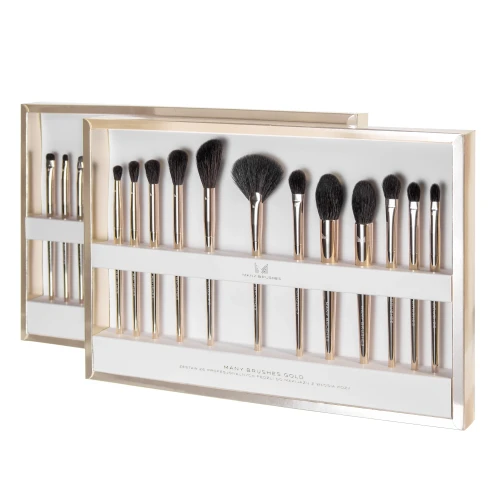 Many Brushes Gold | Zestaw 26 profesjonalnych pędzli do makijażu 