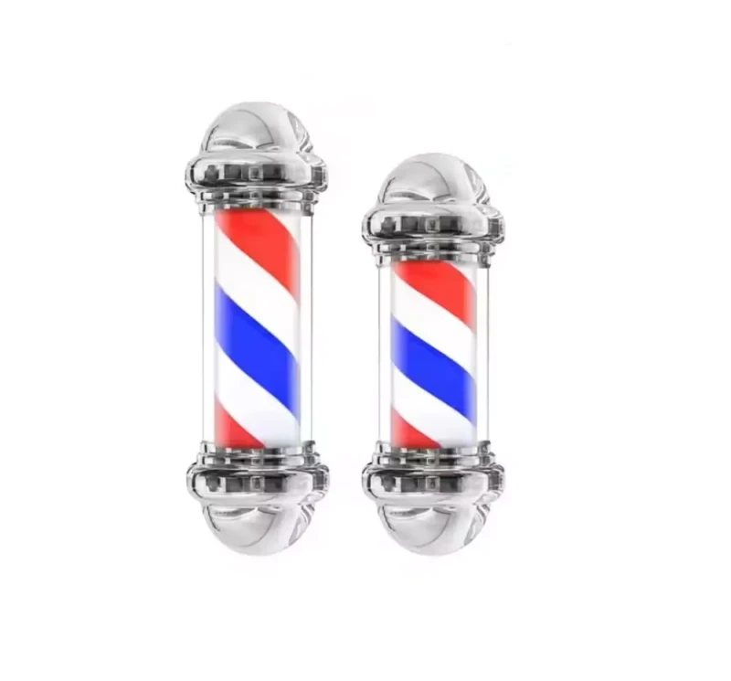 słupki barberskie srebrne