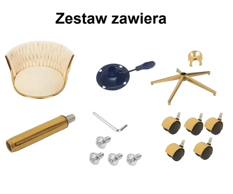 Krzesło kosmetyczne welurowe Deluxe - fotel obrotowy na kółkach .webp