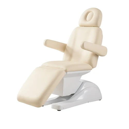  Elektryczne łóżko | fotel kosmetyczny Classic Comfort | 4 silniki z pilotem | KREMOWY