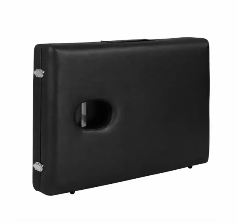 Składane przenośne łóżko kosmetyczne 80 cm | metalowe | stół do masażu | kolor czarny.webp