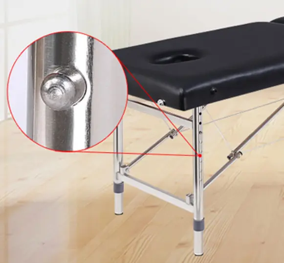 Składane przenośne łóżko kosmetyczne 80 cm | metalowe | stół do masażu | kolor różowy