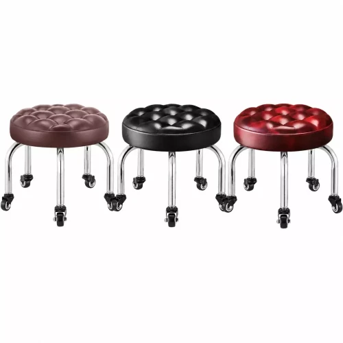 Taboret kosmetyczny | niski stołek na kółkach | obrotowy 32 cm
