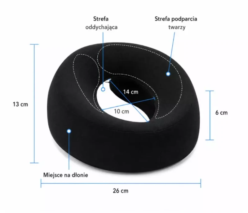 Ergonomiczna poduszka pod twarz do masażu i zabiegów kosmetycznych