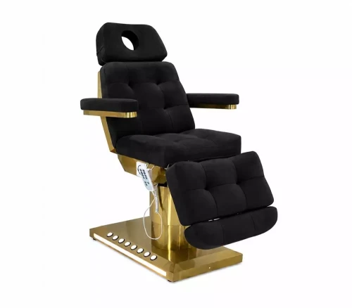  Elektryczne łóżko | fotel kosmetyczny Velvet Gold | Czarny