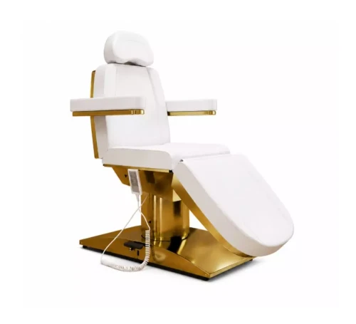 Sensa Gold White – 3 silniki | elektryczny fotel kosmetyczny | obrotowe siedzisko 270°