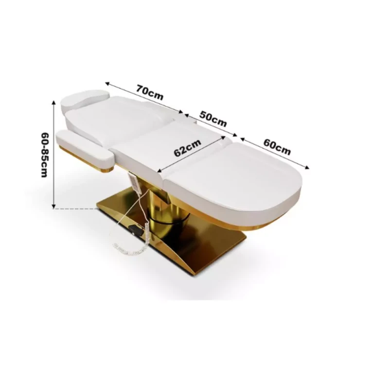 Sensa Gold White – 3 silniki | elektryczne łóżko kosmetyczne | obrotowy fotel 270°