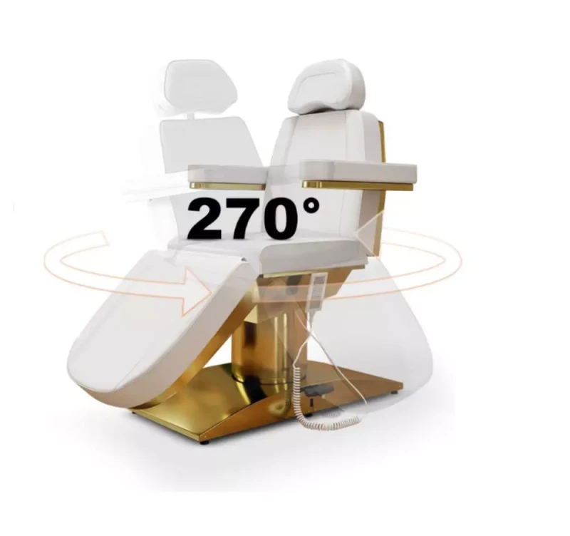 Sensa Gold White – 3 silniki | elektryczne łóżko kosmetyczne | obrotowy fotel 270°