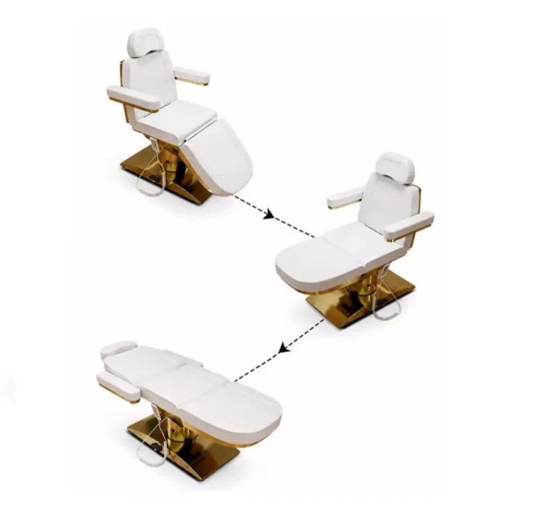 Sensa Gold White – 3 silniki | elektryczne łóżko kosmetyczne | obrotowy fotel 270°
