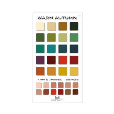 Podręczna paleta kolorów | analiza kolorystyczna | bezbarwna karta do portfela (typ kolorystyczny: WARM AUTUMN)