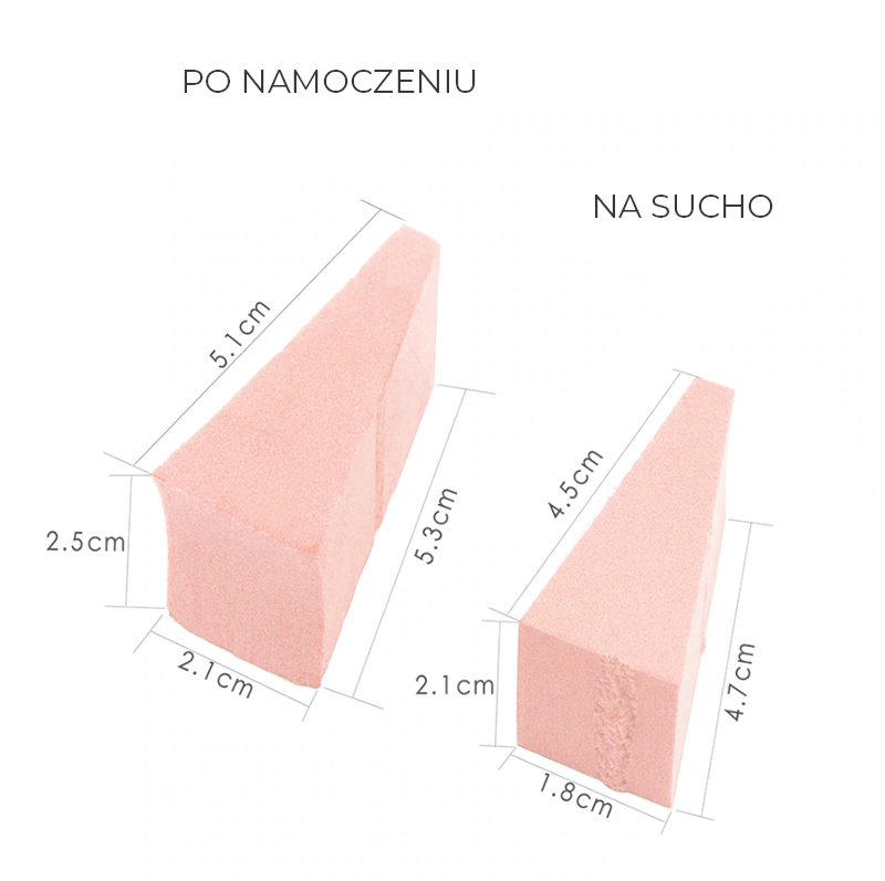 Jednorazowe gąbki do makijażu | 24 sztuki wymiary
