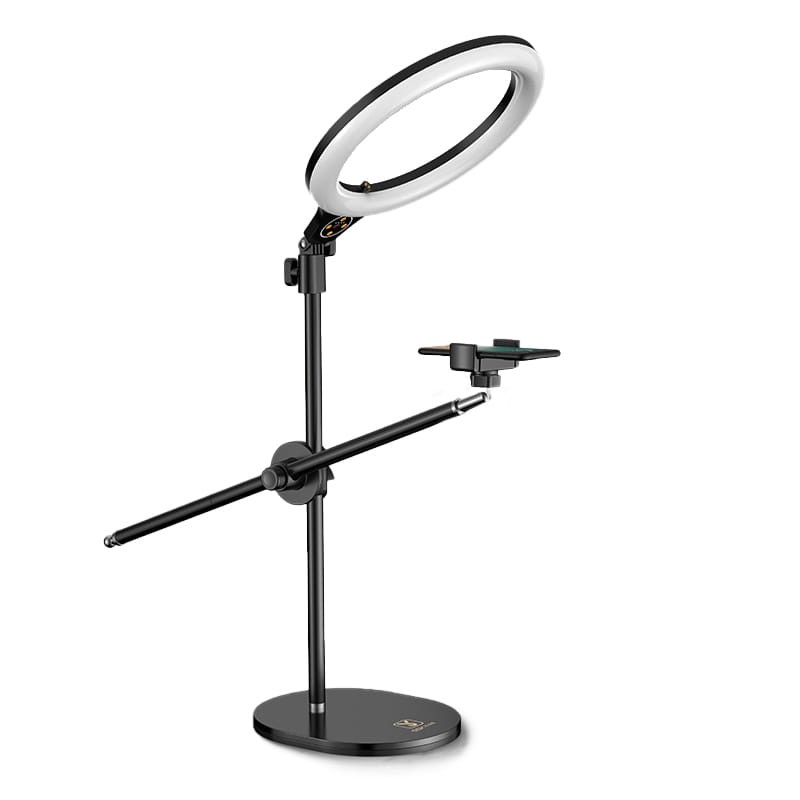 Lampa pierścieniowa ze statywem na telefon